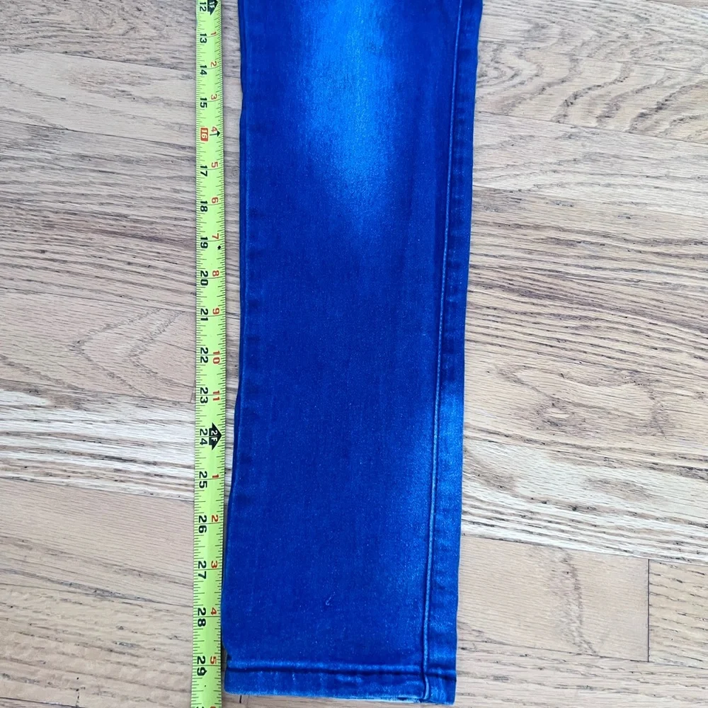 Juniors Ladies Size 7 Tush Push Blue Denim Jeans Crystals Bedazzles  GUC - Picture 6 of 9